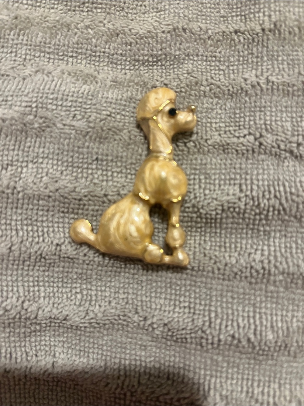 Gold-Tone Poodle Brooch Pin - Elegant Women's Jewelry